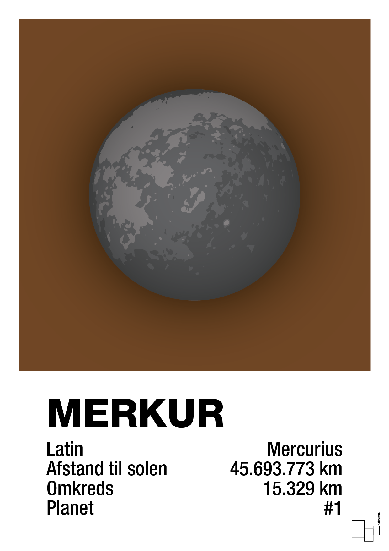 plakat: merkur - dark brown-Universet-A1two3