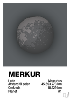 plakat: merkur - graphic charcoal-Universet-A1two3