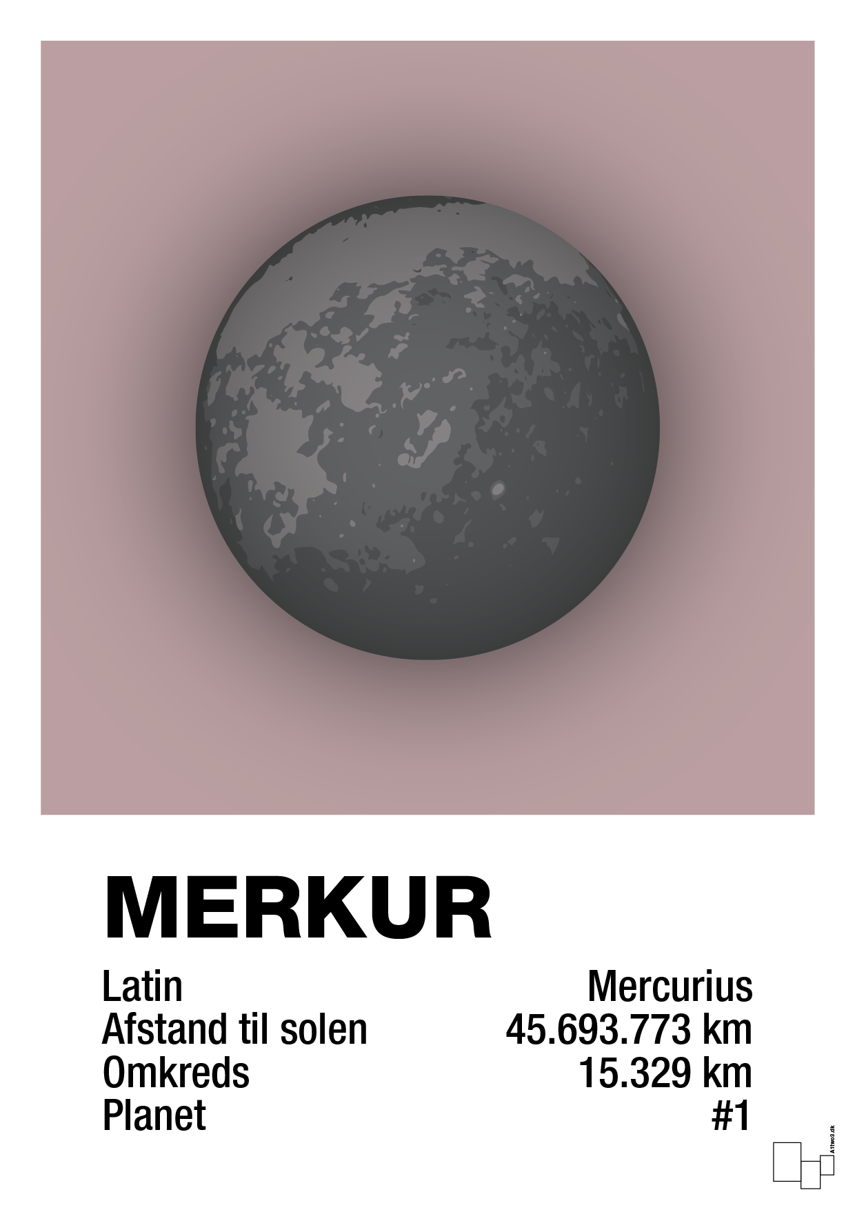 plakat: merkur - light rose-Universet-A1two3