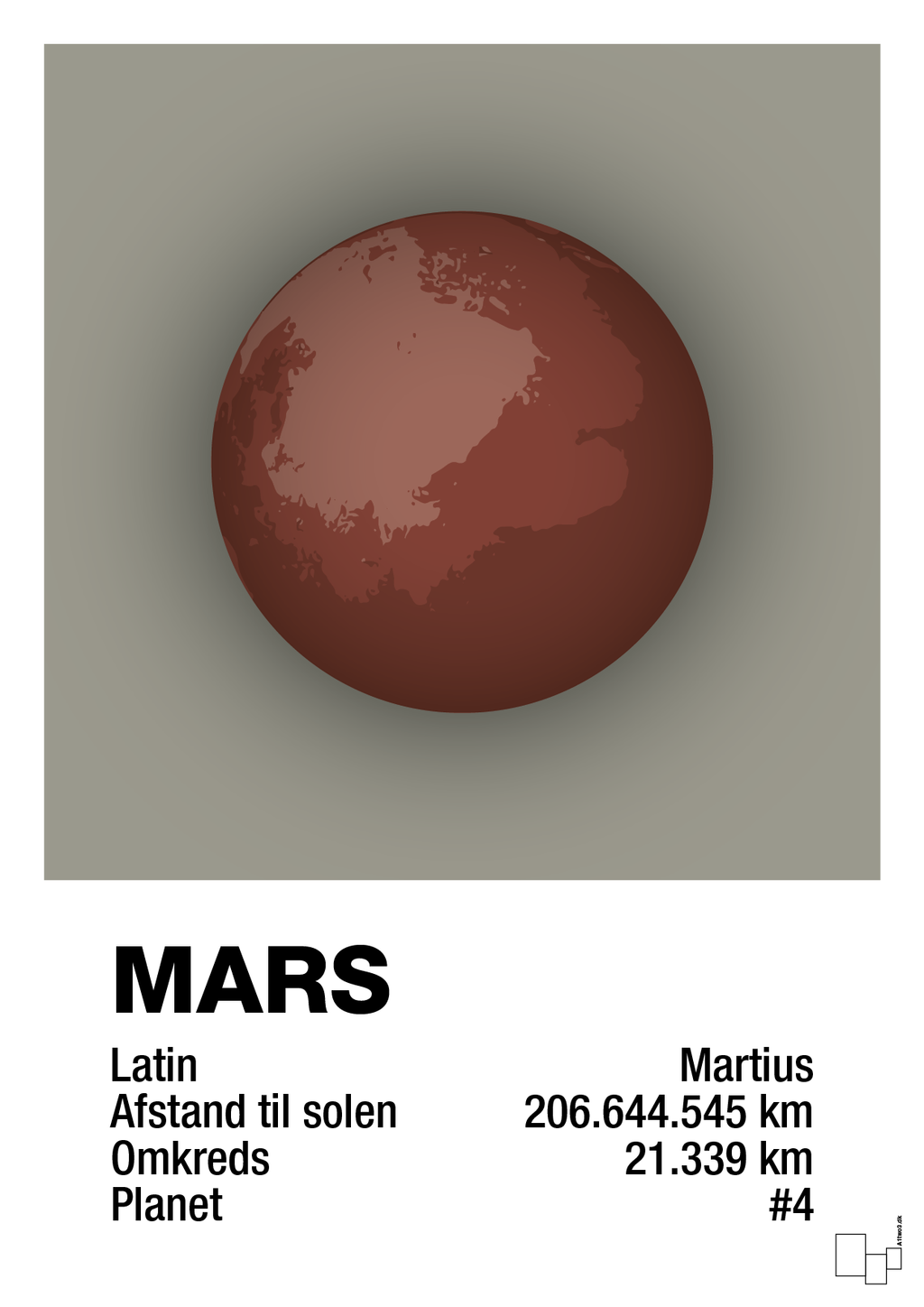 plakat: mars - battleship gray-Universet-A1two3