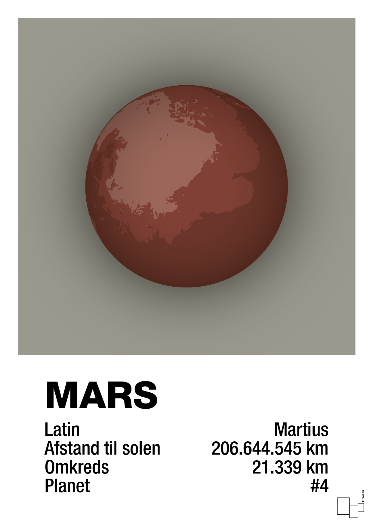 plakat: mars - battleship gray-Universet-A1two3