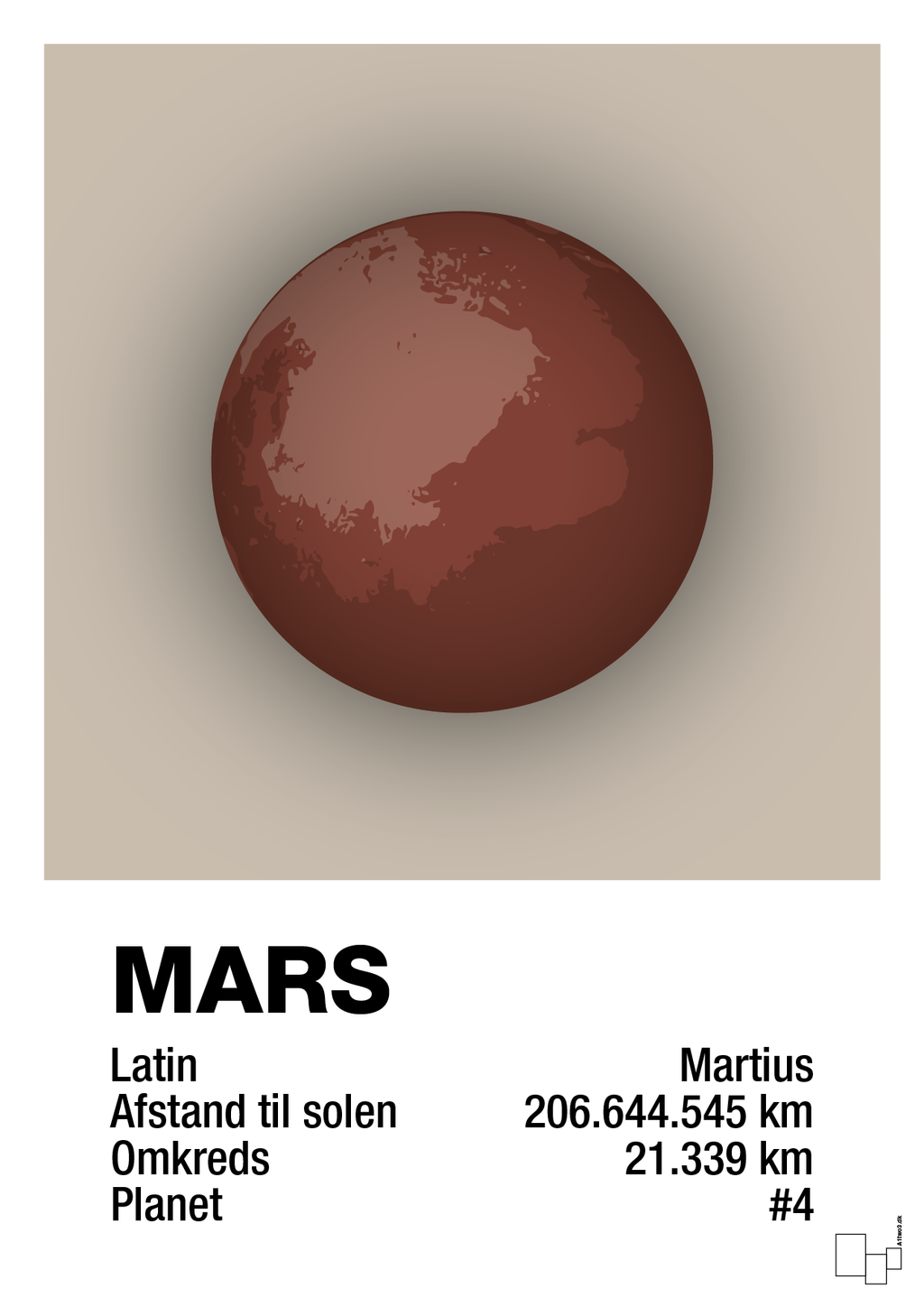 plakat: mars - creamy mushroom-Universet-A1two3
