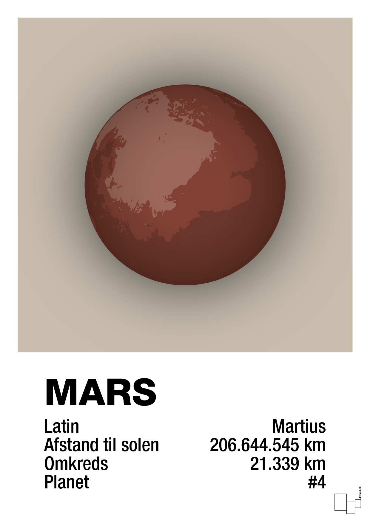 plakat: mars - creamy mushroom-Universet-A1two3