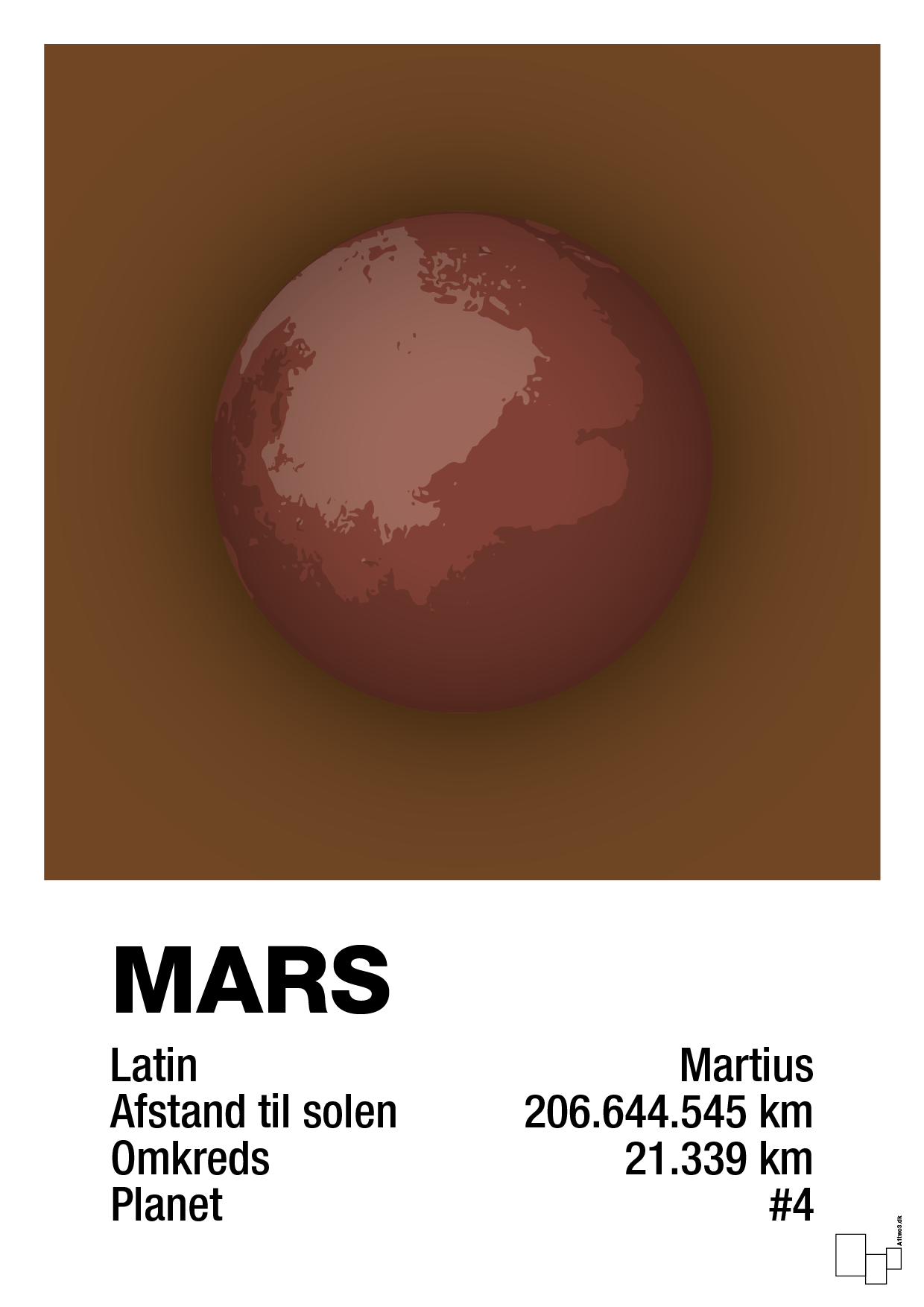 plakat: mars - dark brown-Universet-A1two3
