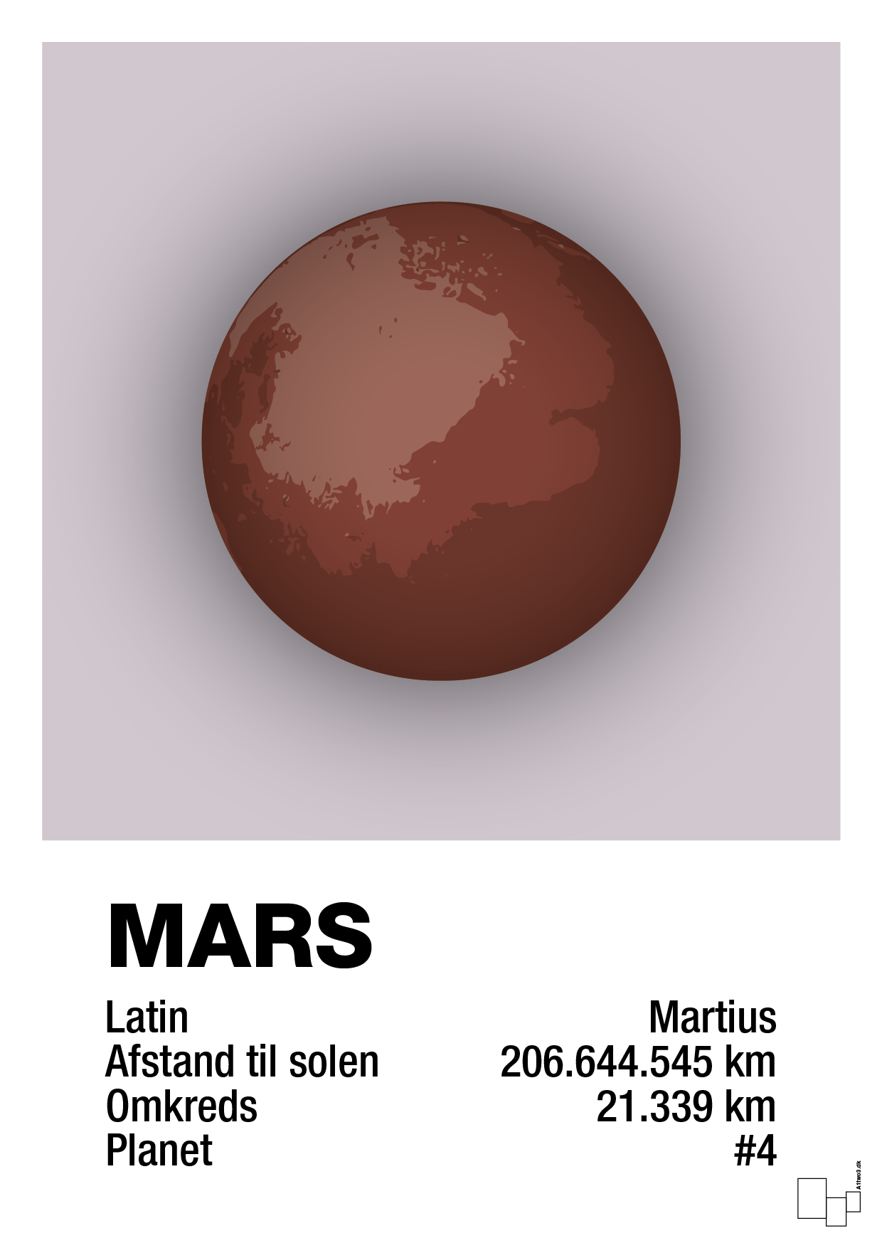 plakat: mars - dusty lilac-Universet-A1two3