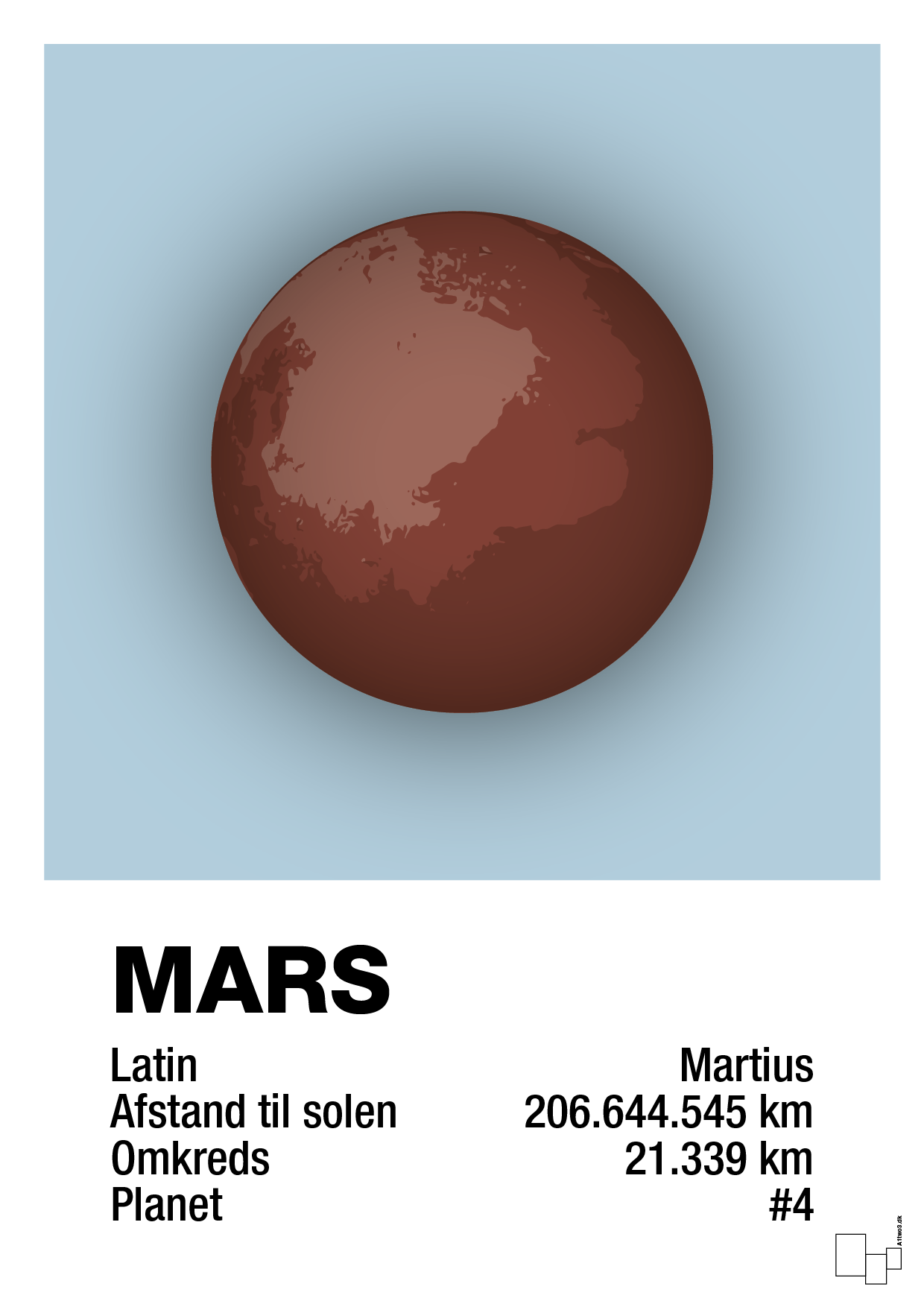 plakat: mars - heavenly blue-Universet-A1two3