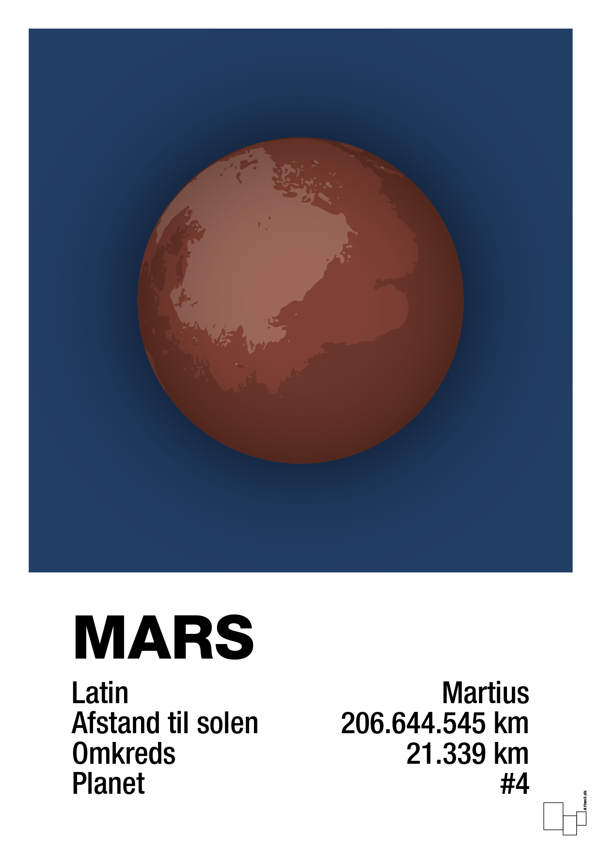 plakat: mars - lapis blue-Universet-A1two3