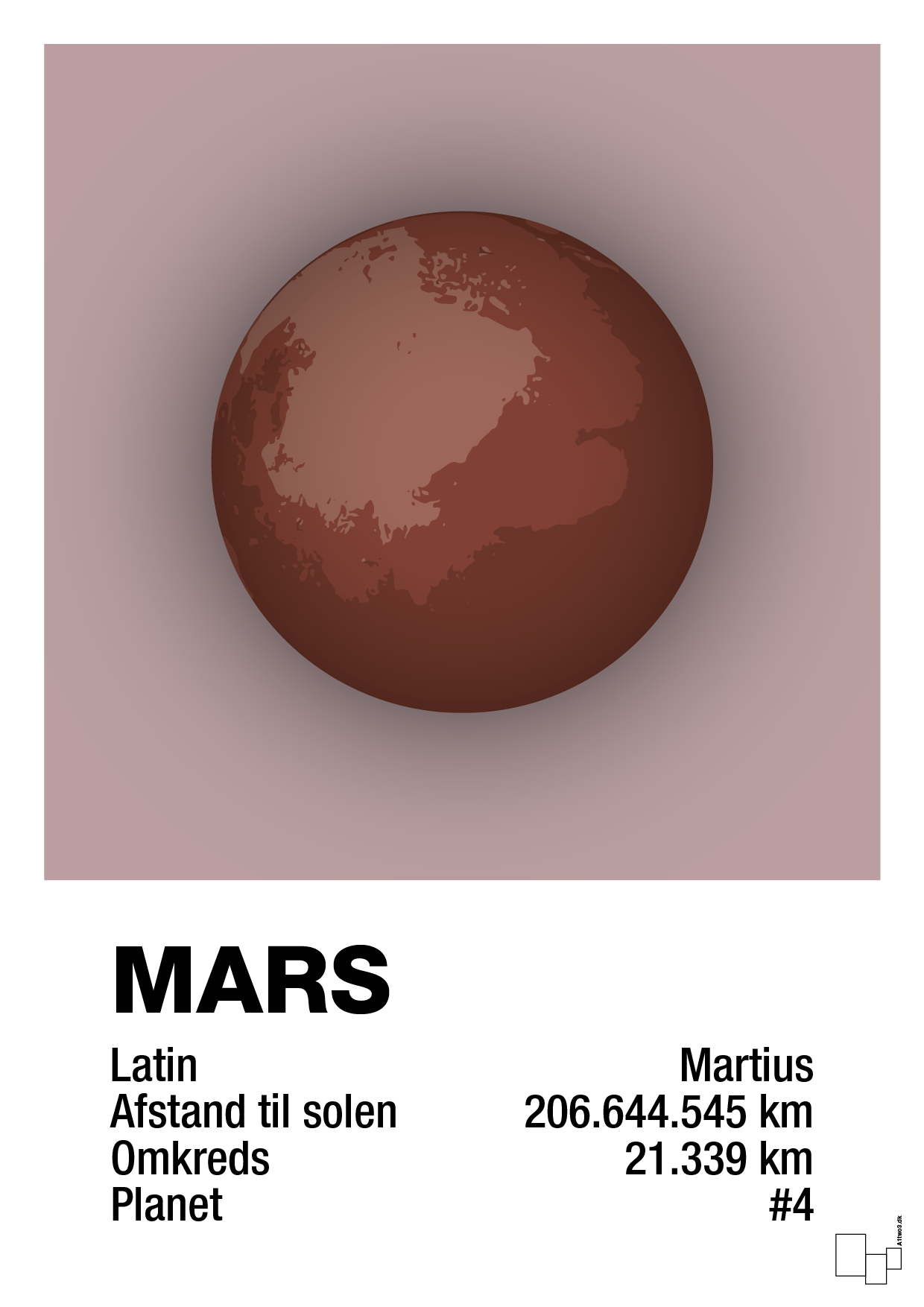 plakat: mars - light rose-Universet-A1two3