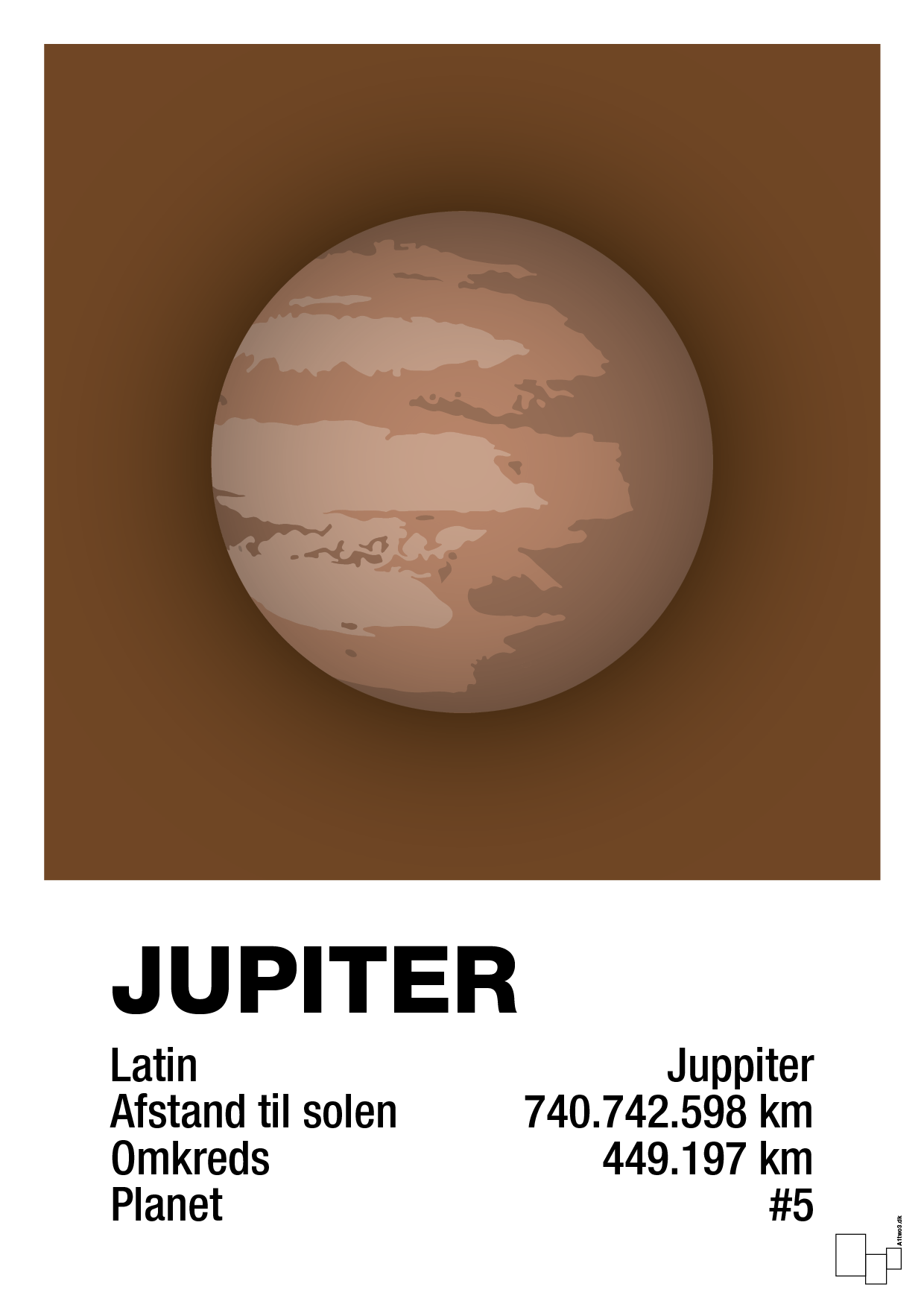 plakat: jupiter - dark brown-Universet-A1two3