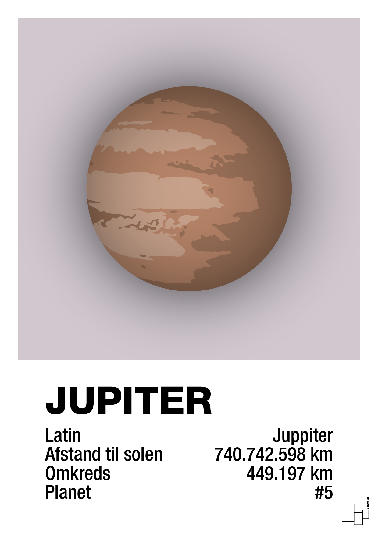 plakat: jupiter - dusty lilac-Universet-A1two3