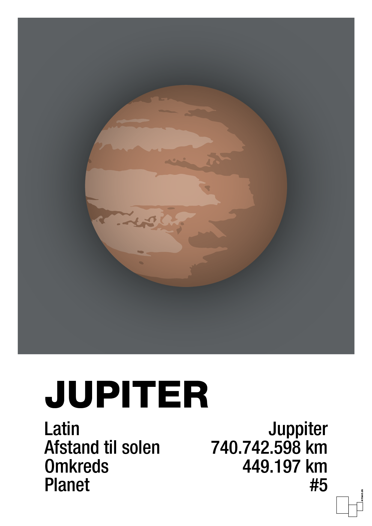 plakat: jupiter - graphic charcoal-Universet-A1two3
