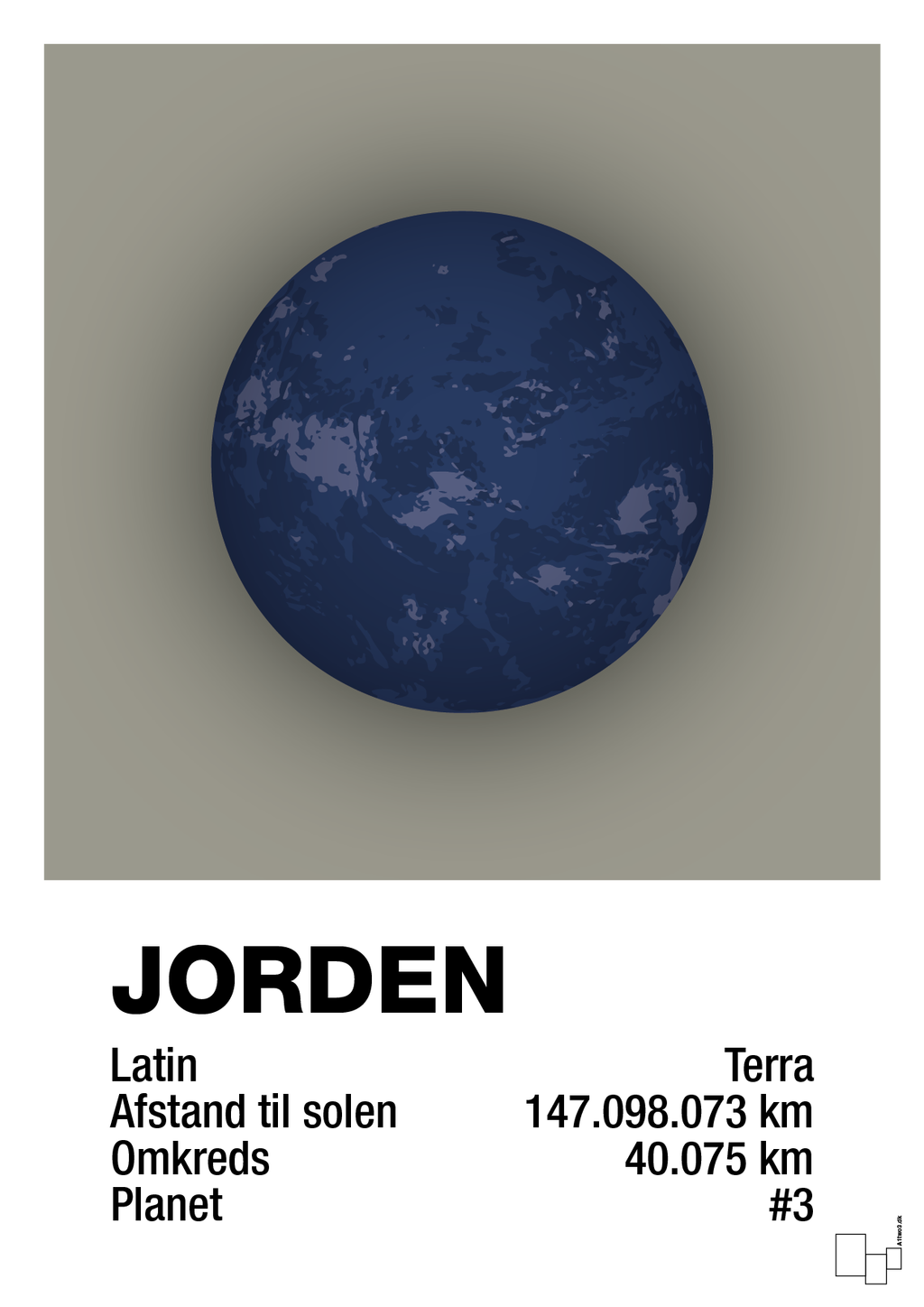 plakat: jorden - battleship gray-Universet-A1two3
