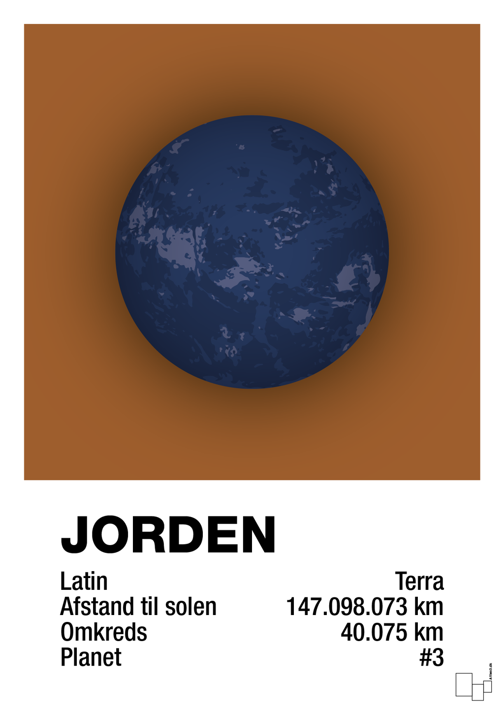 plakat: jorden - cognac-Universet-A1two3