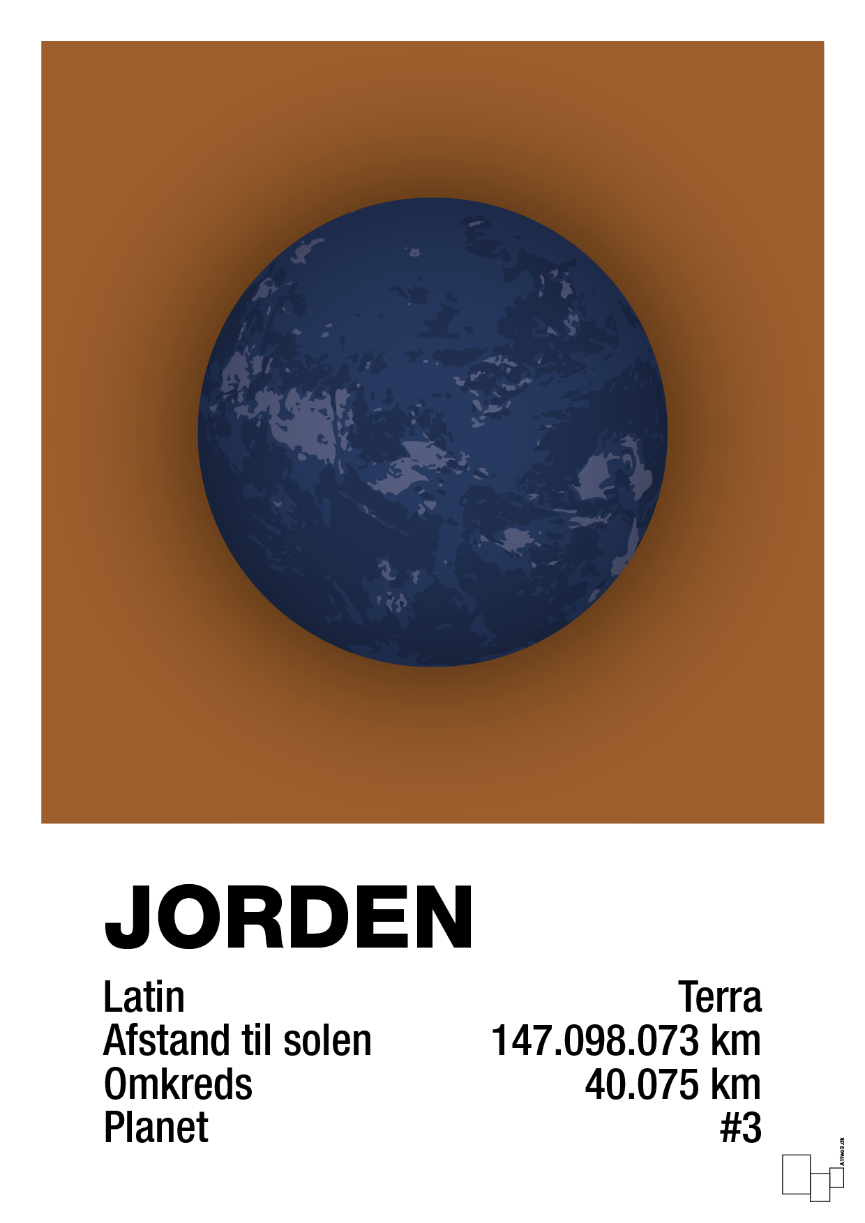plakat: jorden - cognac-Universet-A1two3