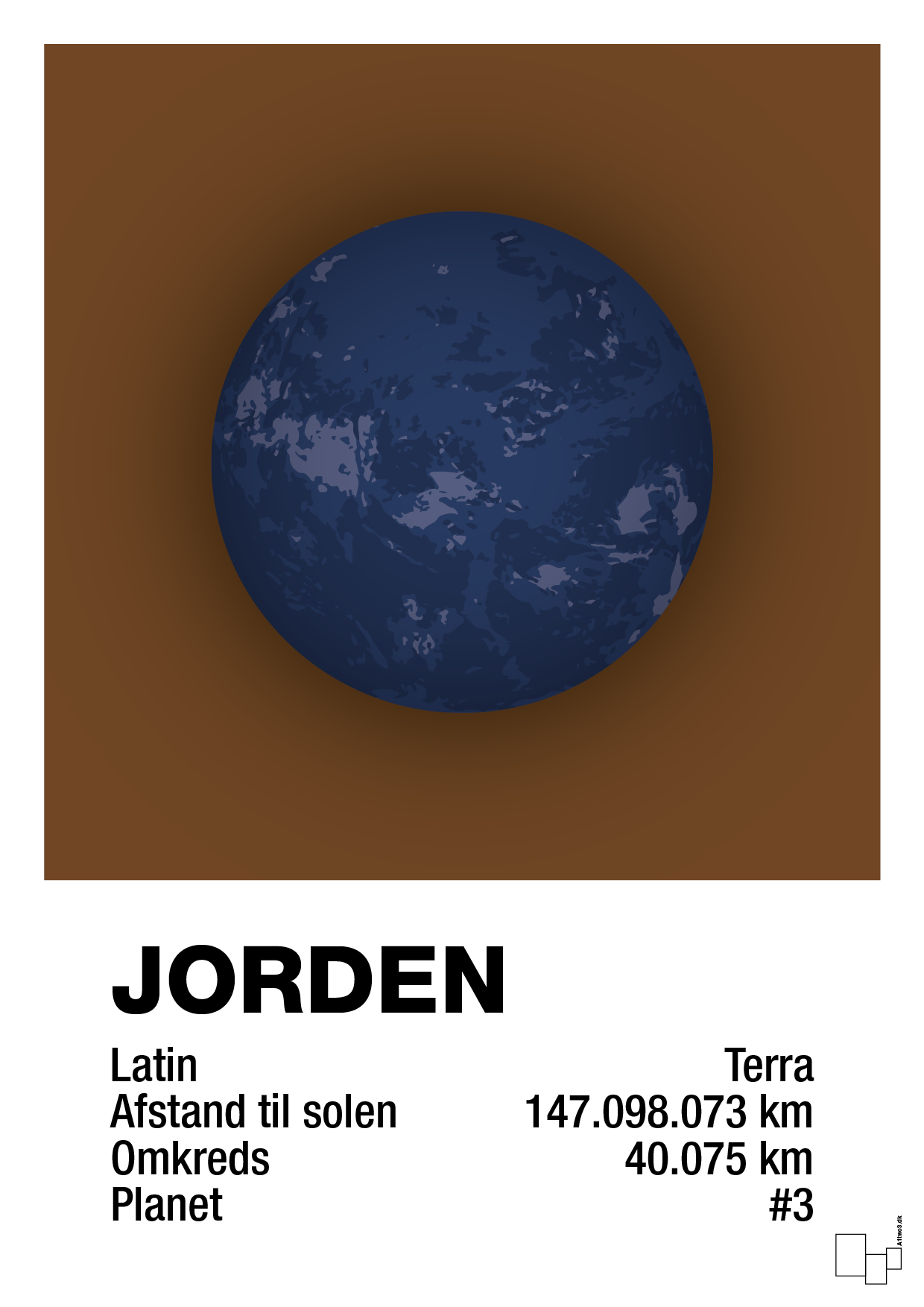 plakat: jorden - dark brown-Universet-A1two3