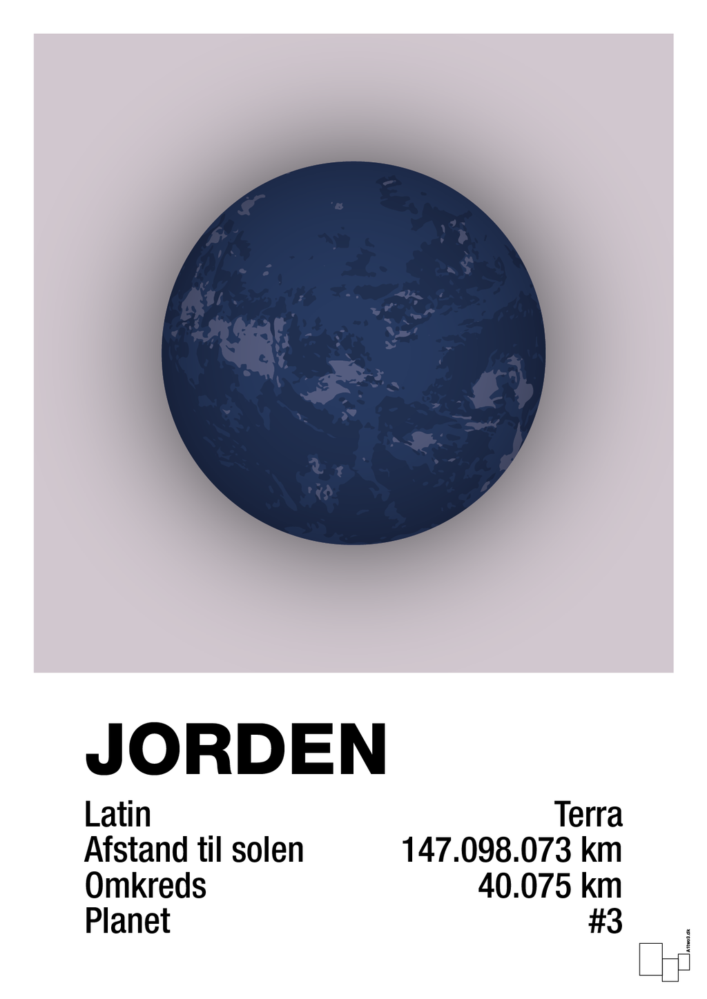 plakat: jorden - dusty lilac-Universet-A1two3