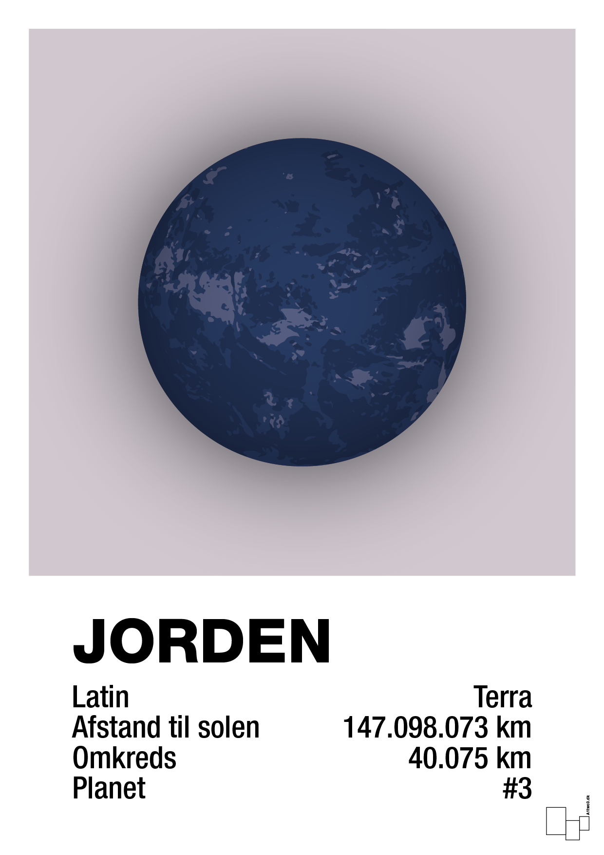 plakat: jorden - dusty lilac-Universet-A1two3
