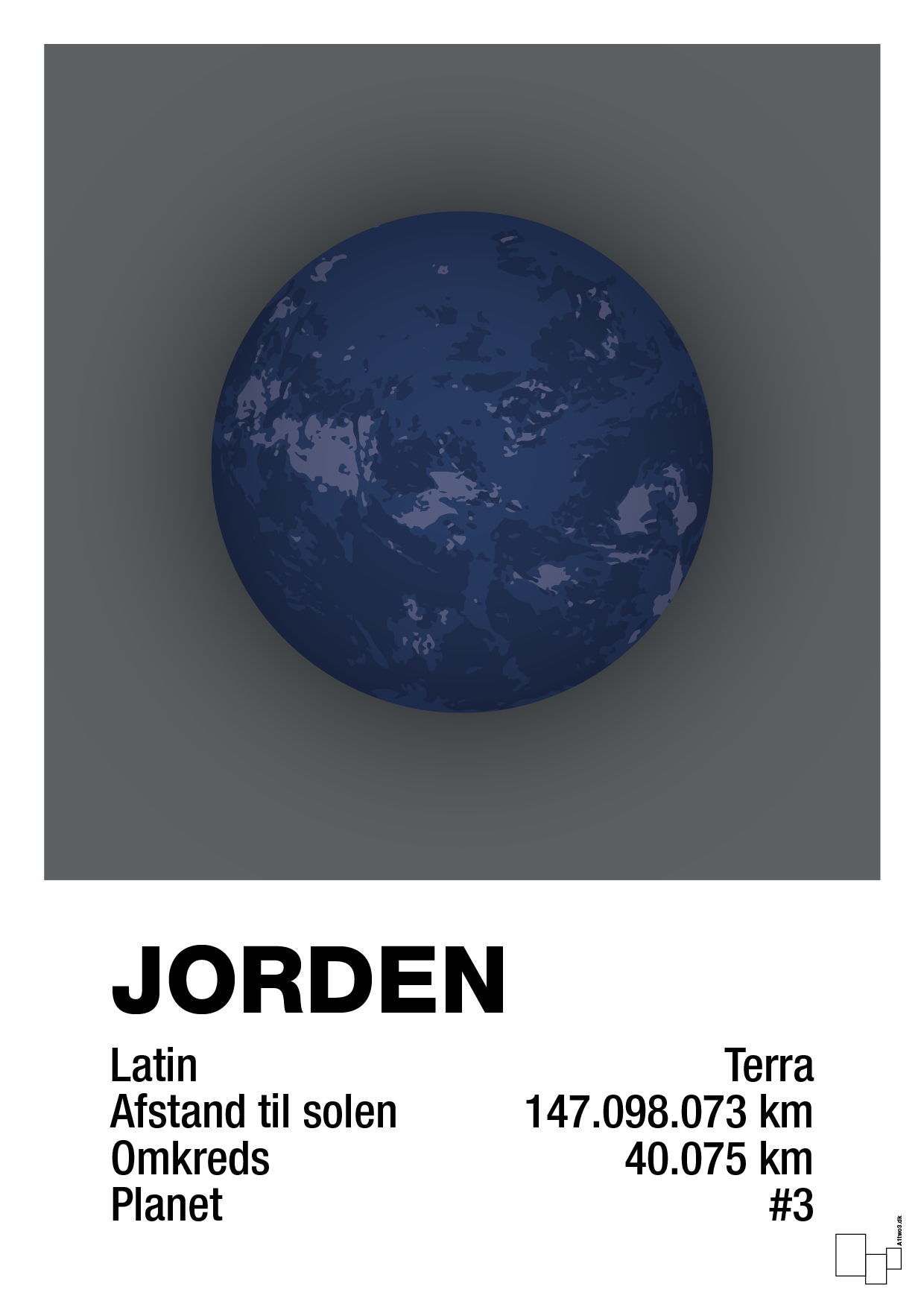 plakat: jorden - graphic charcoal-Universet-A1two3