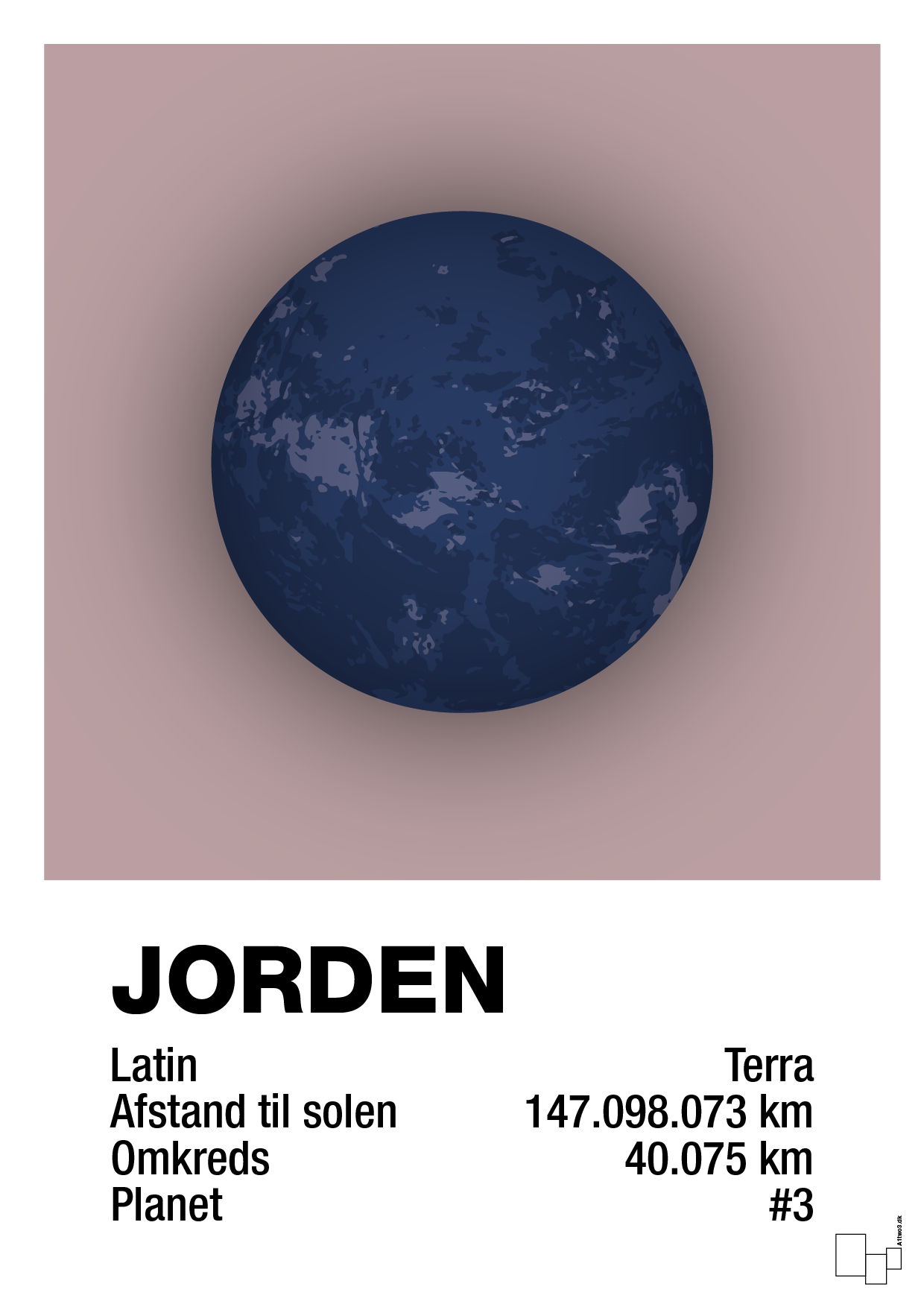 plakat: jorden - light rose-Universet-A1two3