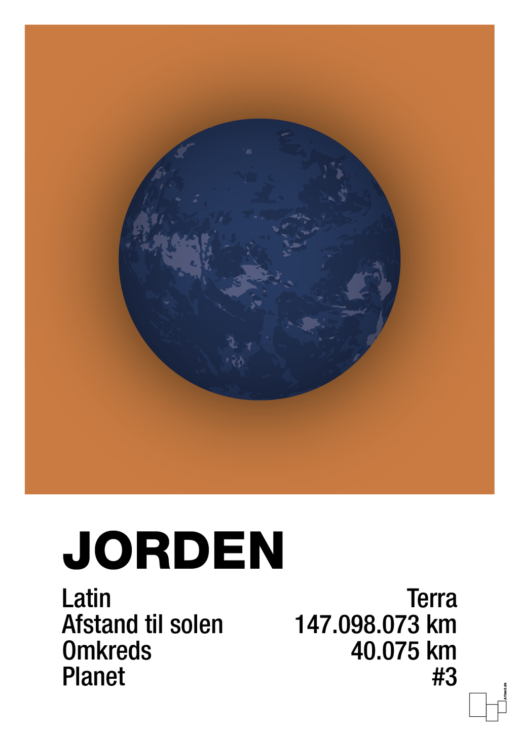 plakat: jorden - rumba orange-Universet-A1two3