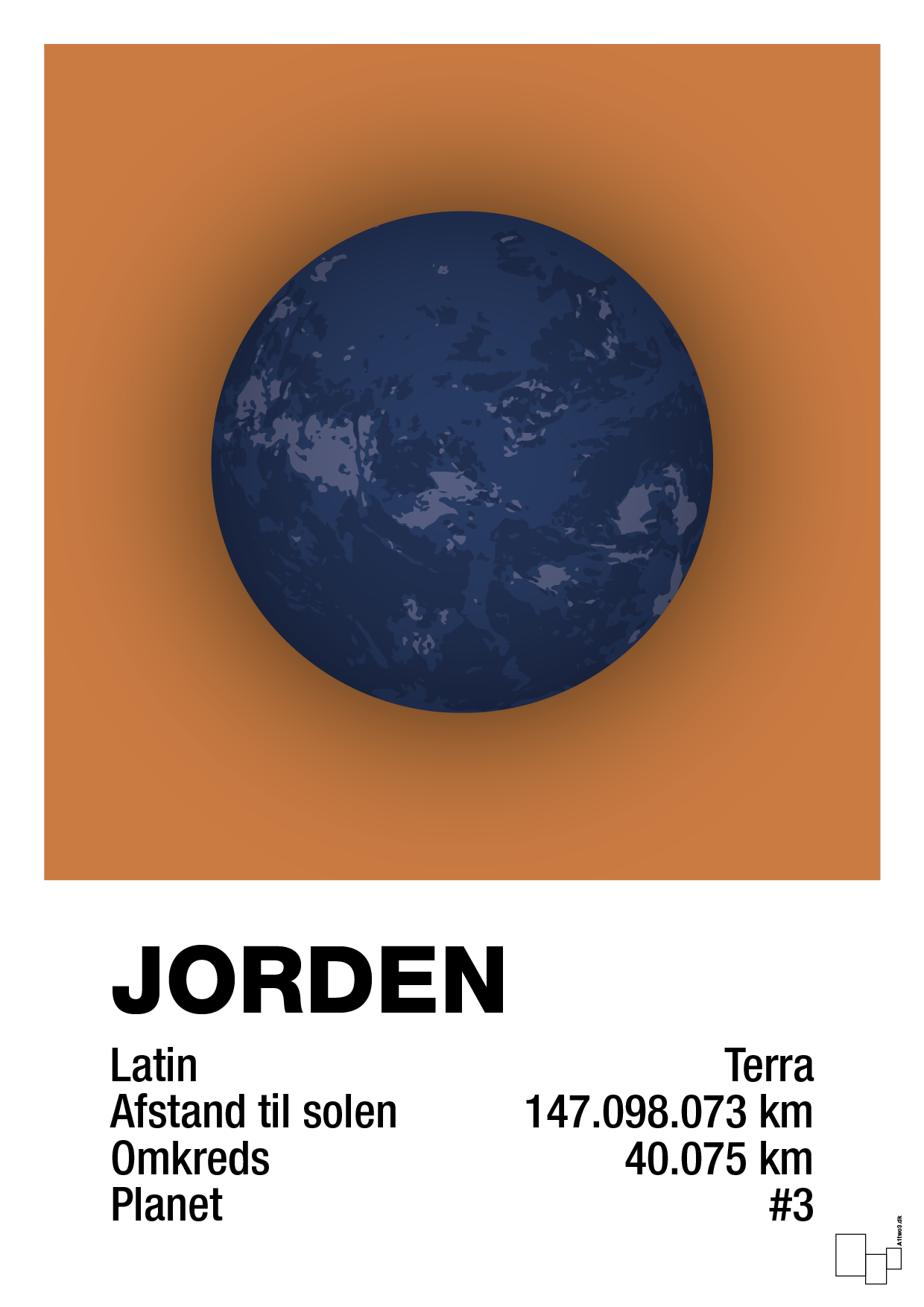 plakat: jorden - rumba orange-Universet-A1two3
