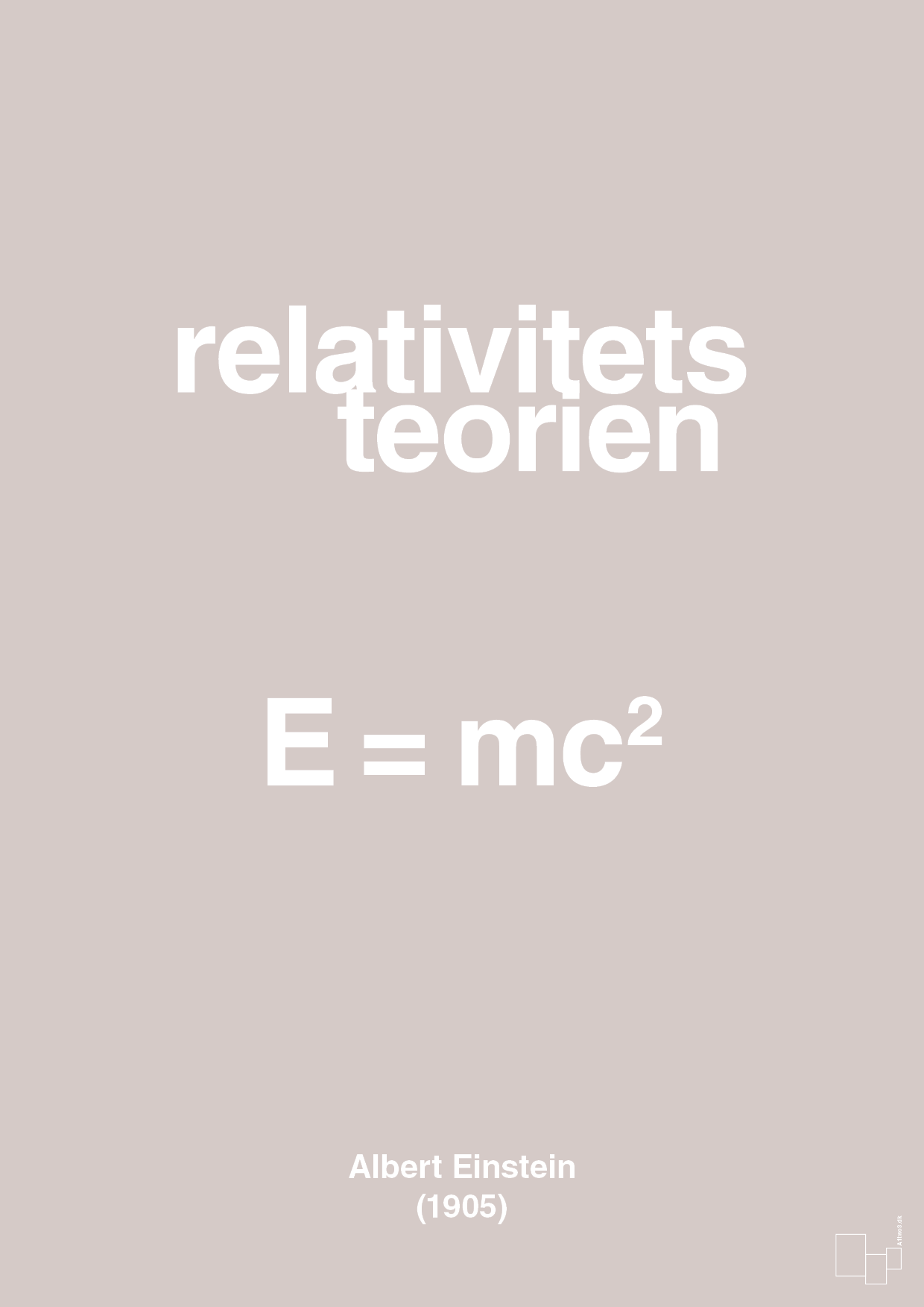 plakat: relativitets teorien - broken beige-Ligninger-A1two3