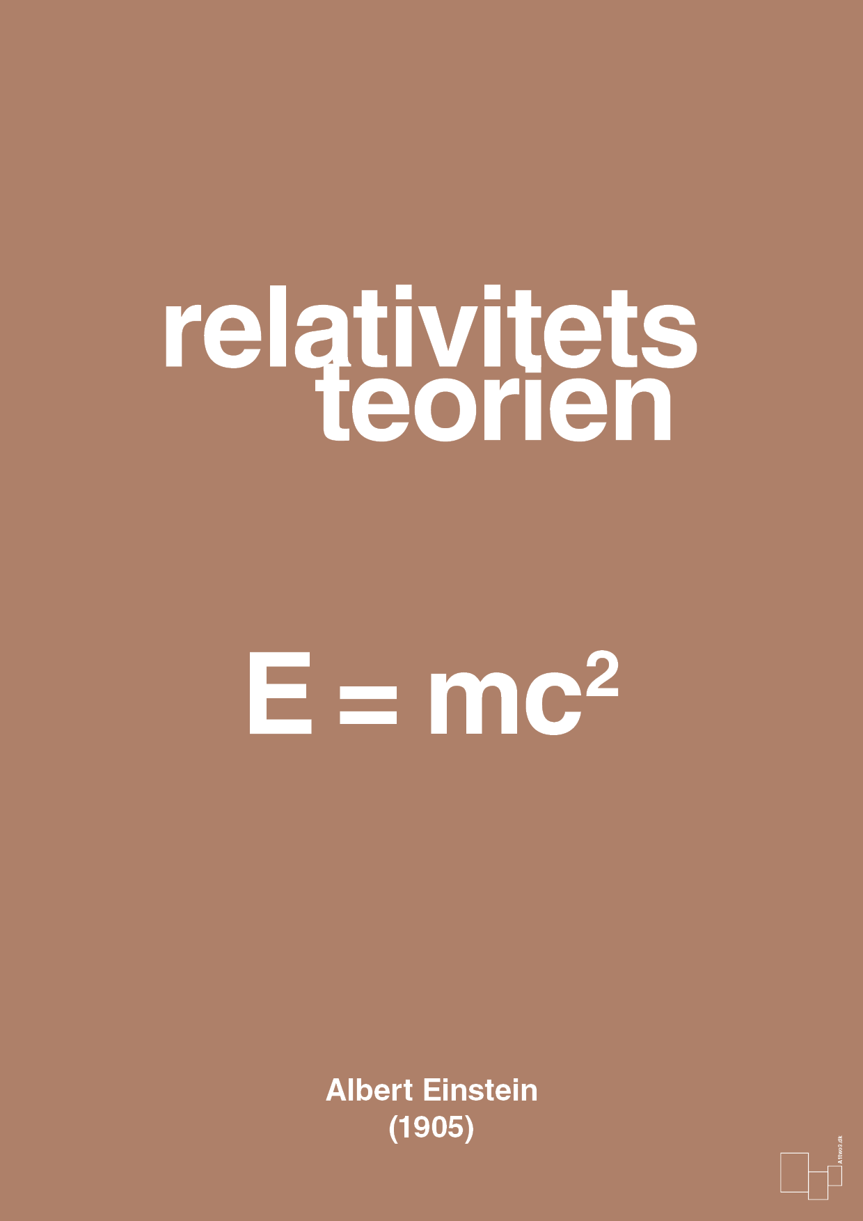 plakat: relativitets teorien - cider spice-Ligninger-A1two3