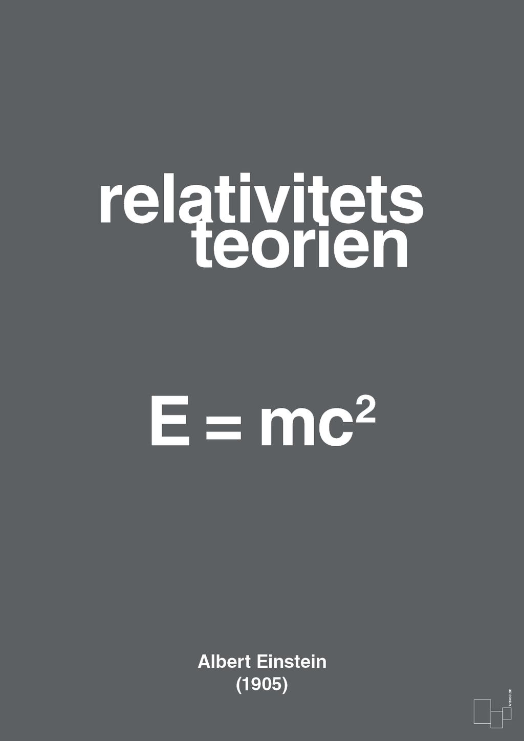 plakat: relativitets teorien - graphic charcoal-Ligninger-A1two3