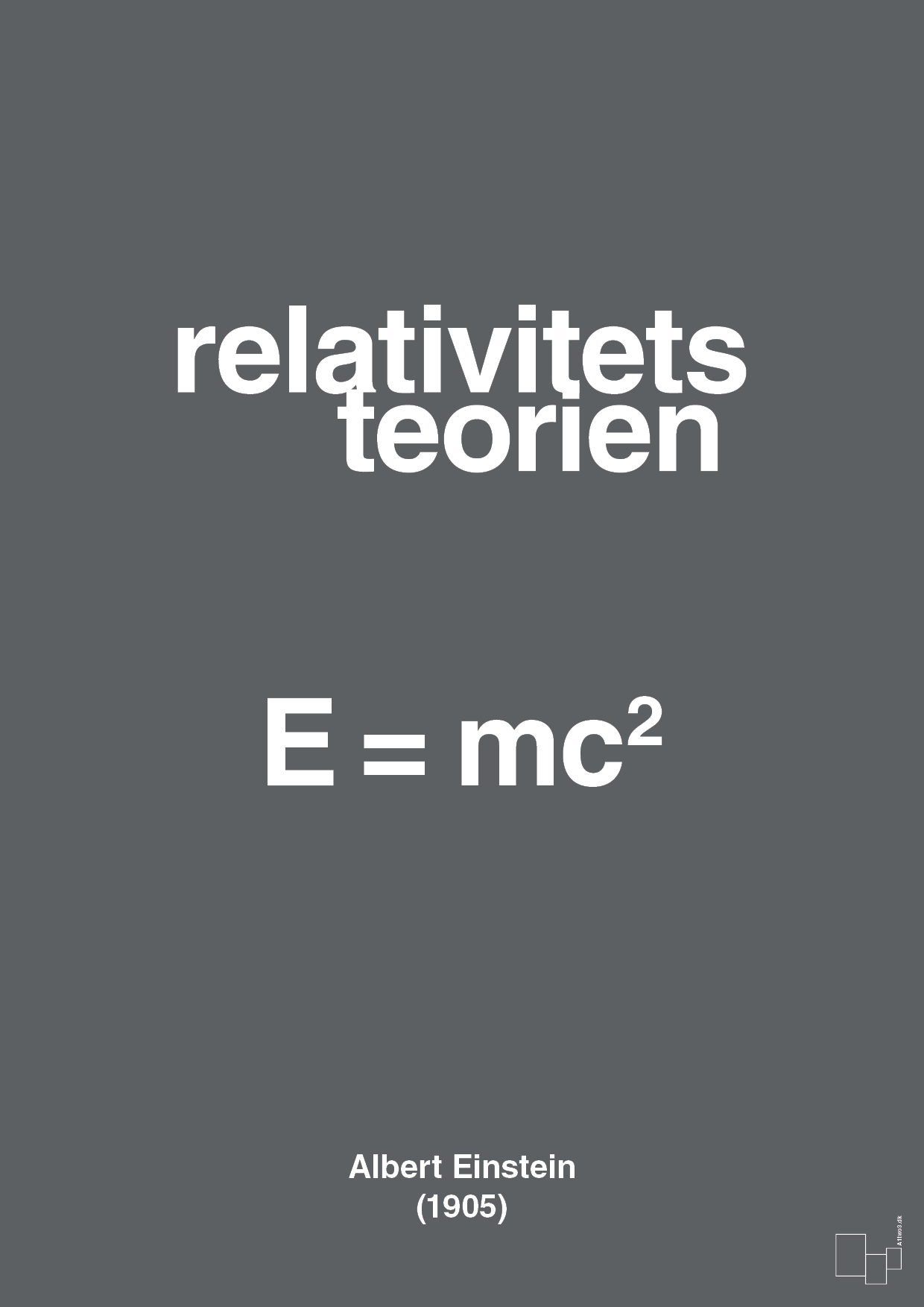 plakat: relativitets teorien - graphic charcoal-Ligninger-A1two3