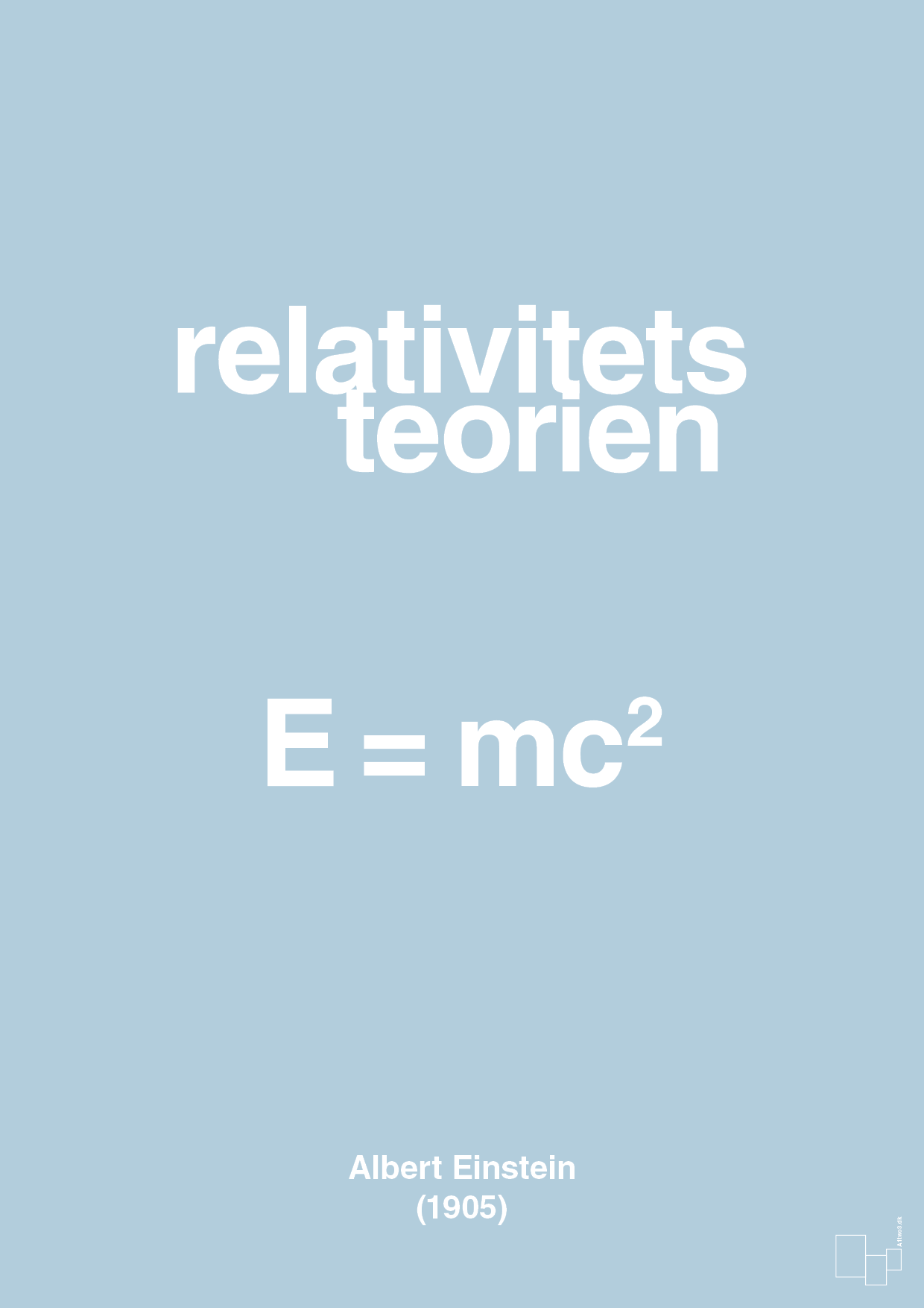 plakat: relativitets teorien - heavenly blue-Ligninger-A1two3