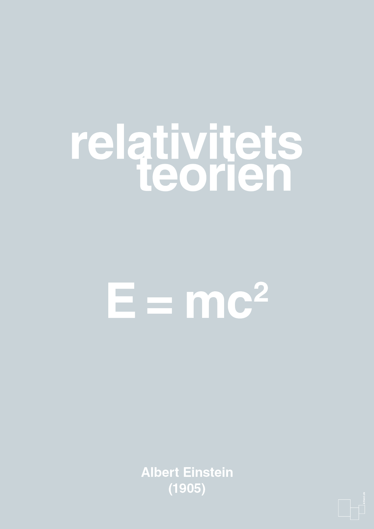 plakat: relativitets teorien - light drizzle-Ligninger-A1two3
