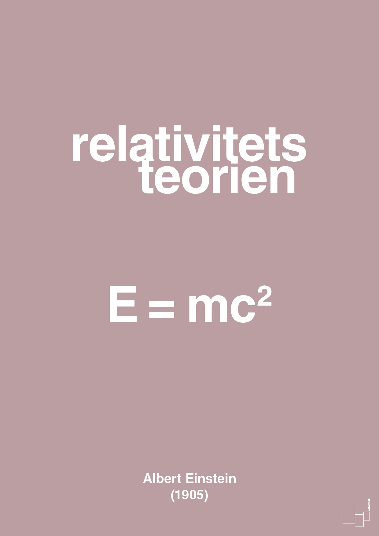 plakat: relativitets teorien - light rose-Ligninger-A1two3