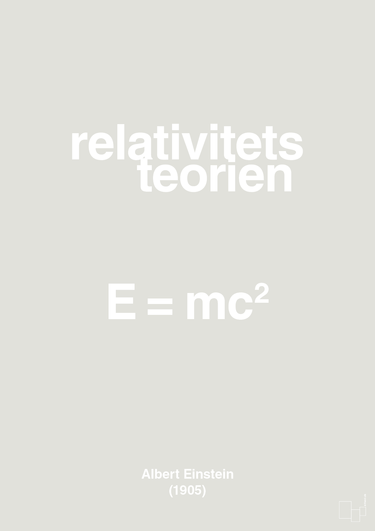 plakat: relativitets teorien - painters white-Ligninger-A1two3
