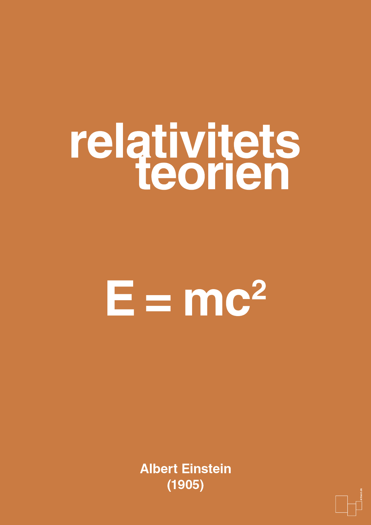 plakat: relativitets teorien - rumba orange-Ligninger-A1two3