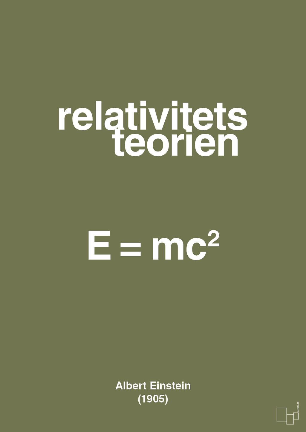 plakat: relativitets teorien - secret meadow-Ligninger-A1two3