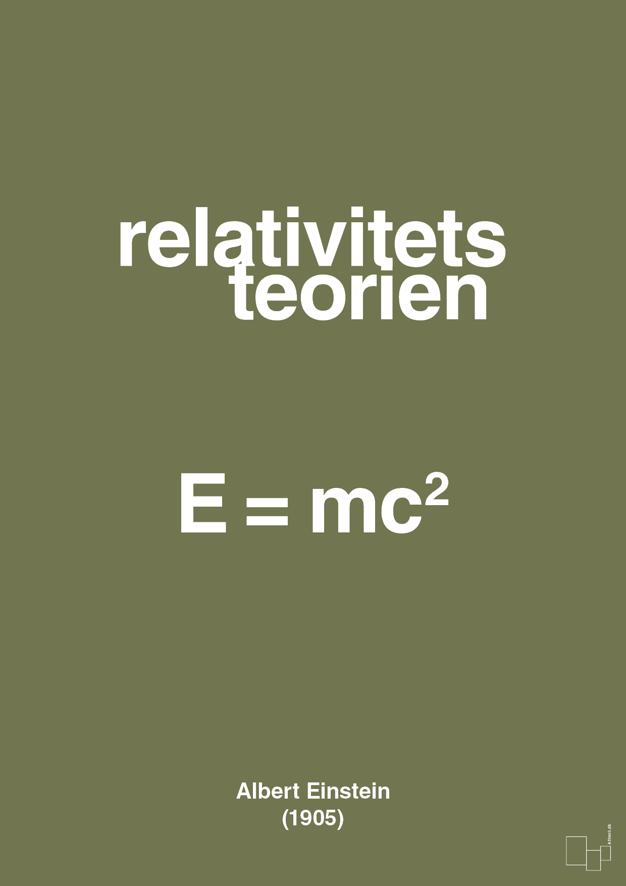 plakat: relativitets teorien - secret meadow-Ligninger-A1two3