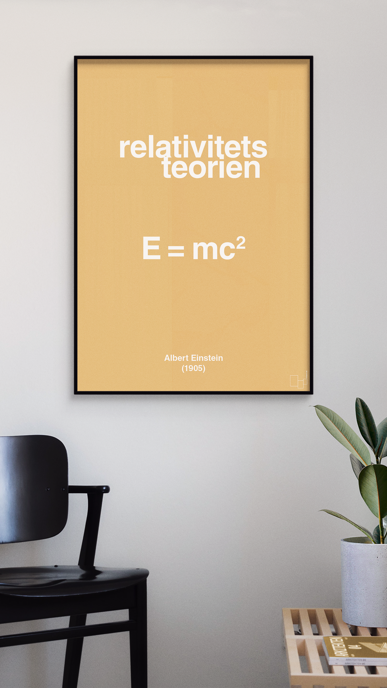 plakat: relativitets teorien - broken beige-Ligninger-A1two3