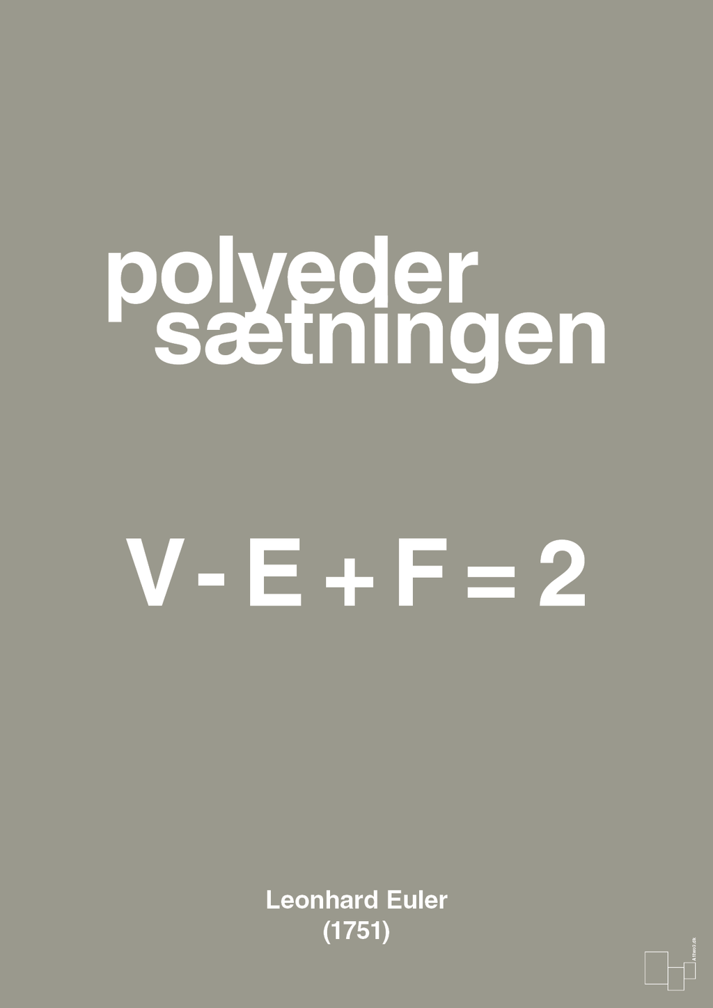 plakat: polyeder sætningen - battleship gray-Ligninger-A1two3