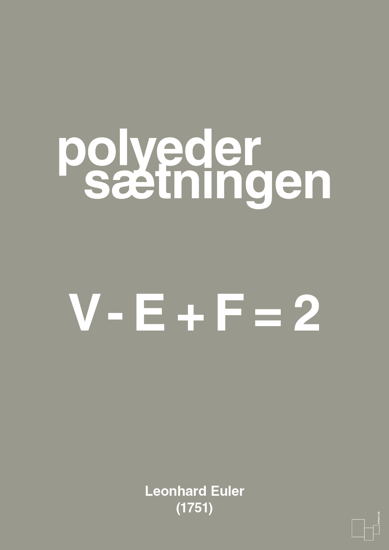 plakat: polyeder sætningen - battleship gray-Ligninger-A1two3