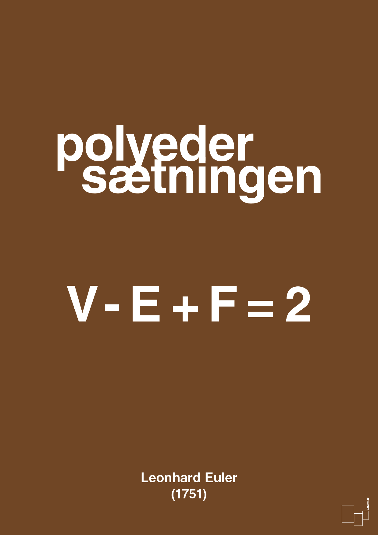 plakat: polyeder sætningen - dark brown-Ligninger-A1two3