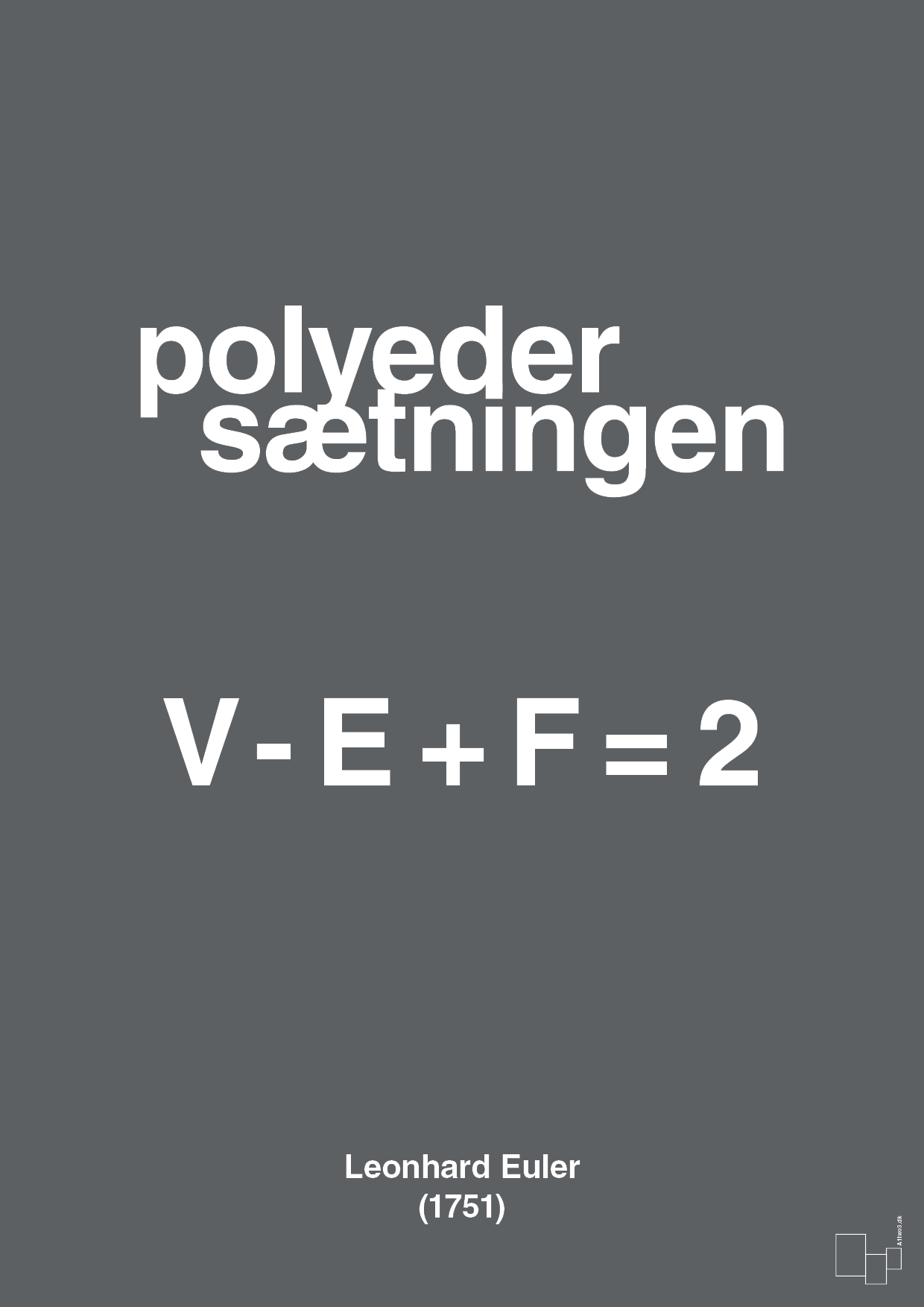 plakat: polyeder sætningen - graphic charcoal-Ligninger-A1two3