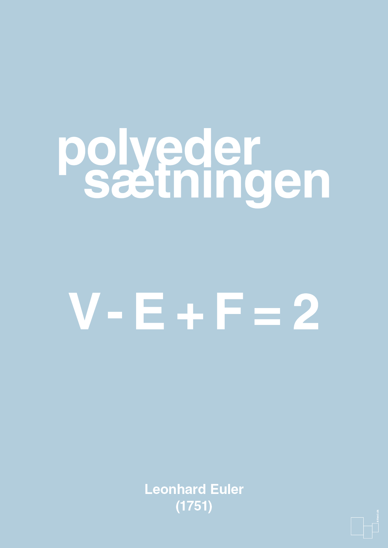 plakat: polyeder sætningen - heavenly blue-Ligninger-A1two3