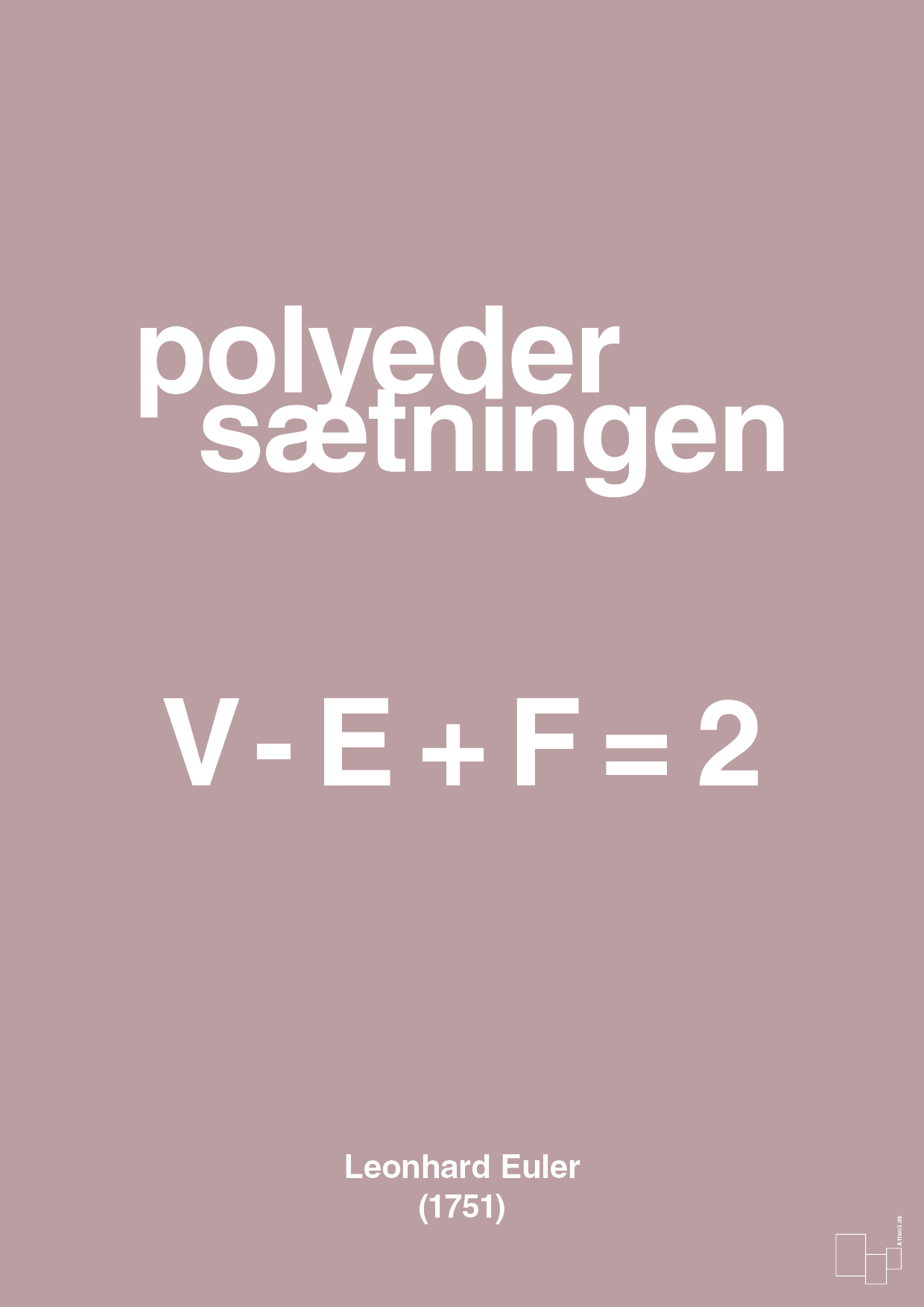 plakat: polyeder sætningen - light rose-Ligninger-A1two3