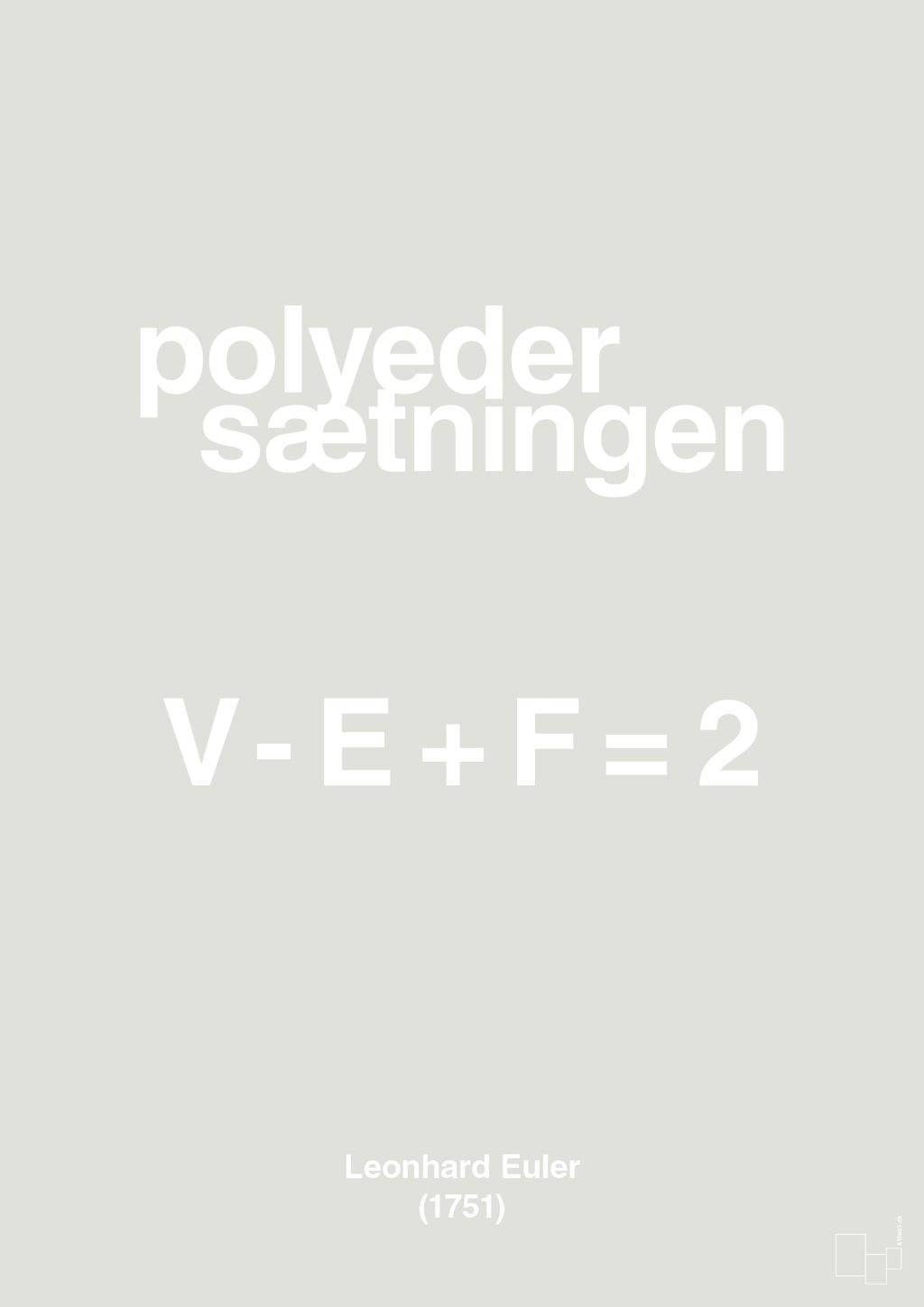 plakat: polyeder sætningen - painters white-Ligninger-A1two3