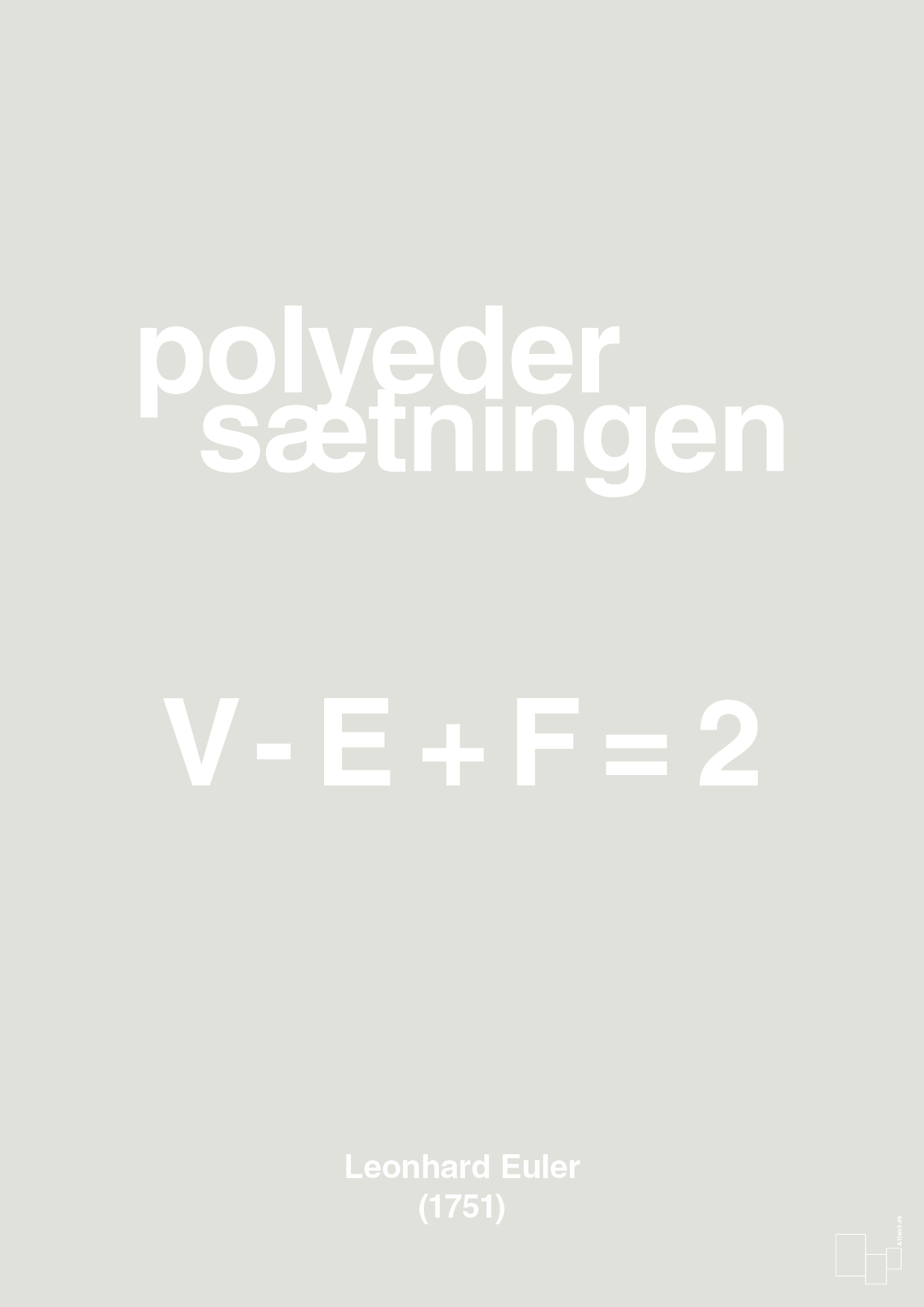plakat: polyeder sætningen - painters white-Ligninger-A1two3