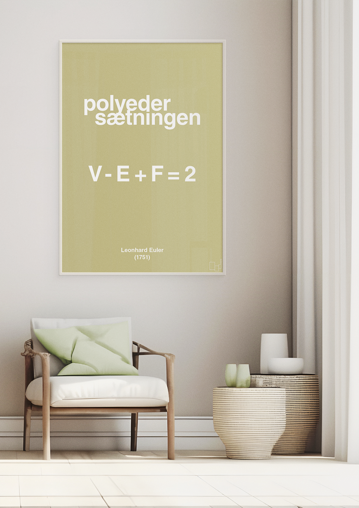 plakat: polyeder sætningen - graphic charcoal-Ligninger-A1two3