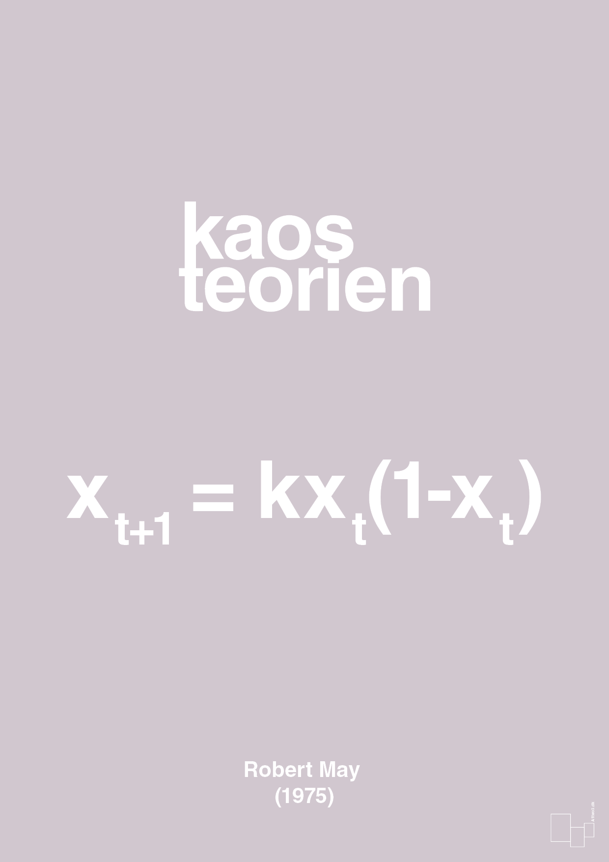 plakat: kaos teorien - dusty lilac-Ligninger-A1two3