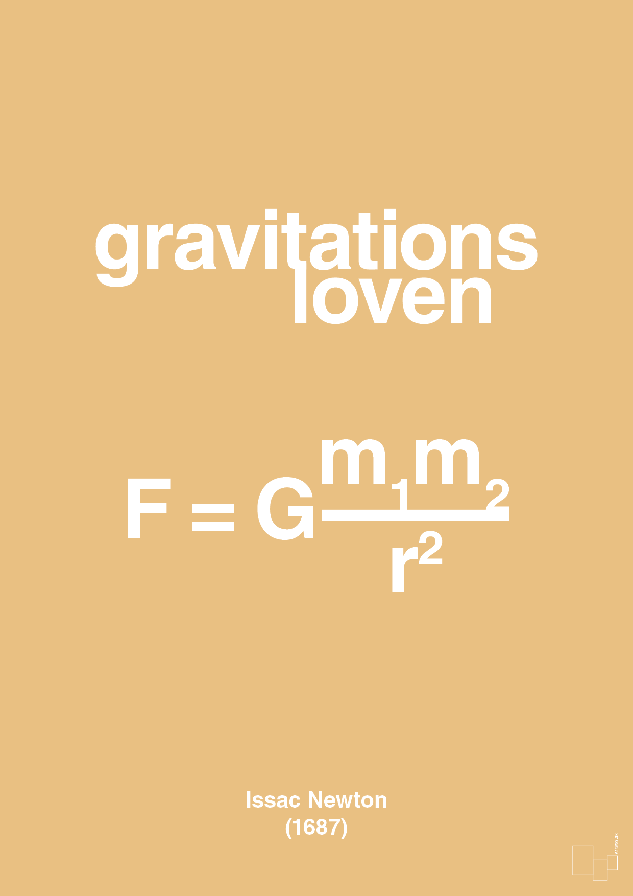 plakat: gravitations loven - charismatic-Ligninger-A1two3
