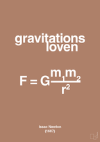 plakat: gravitations loven - cider spice-Ligninger-A1two3