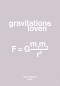 plakat: gravitations loven - dusty lilac-Ligninger-A1two3